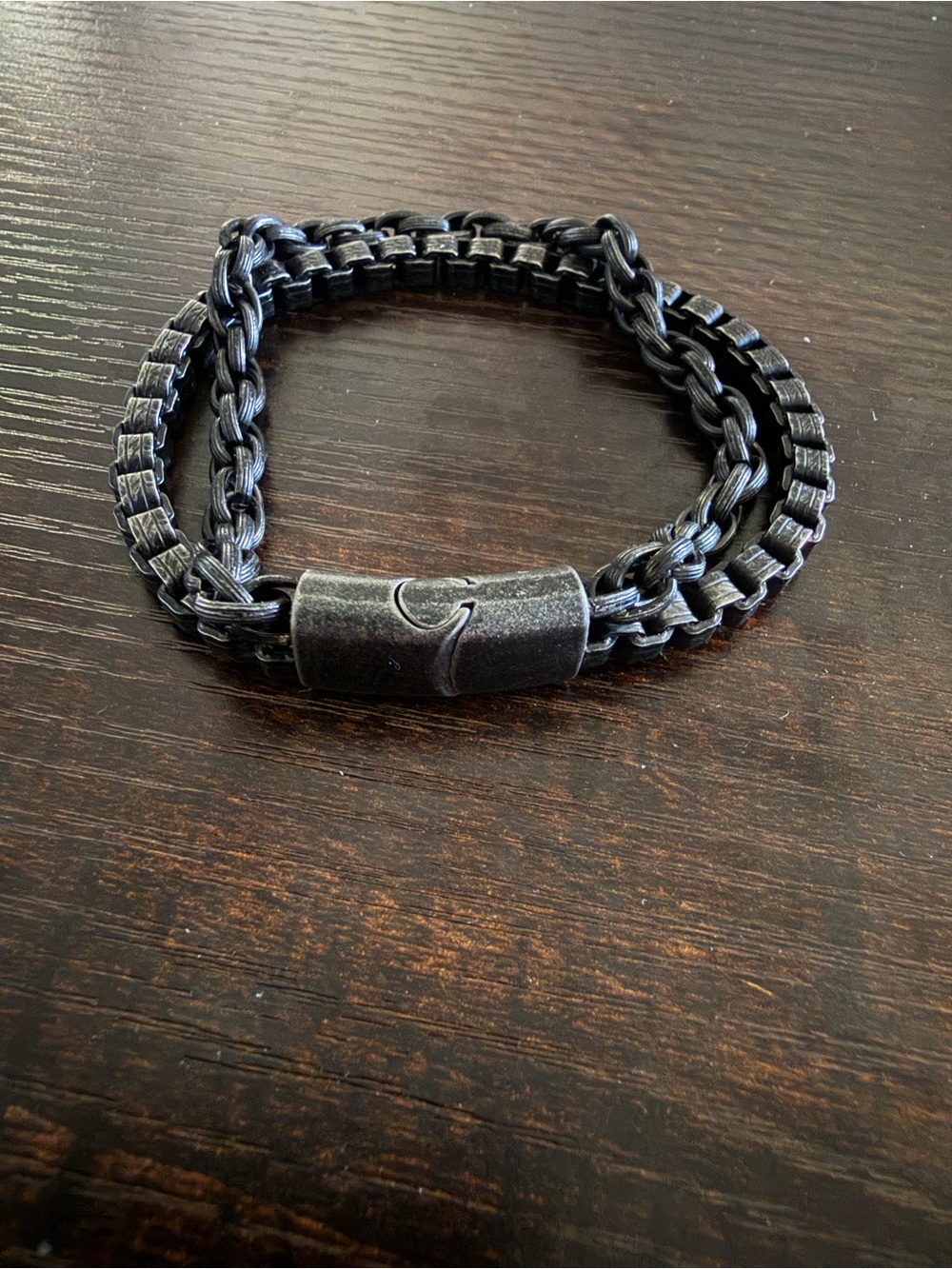 Men's Black Braided Link Bracelet - Unbranded